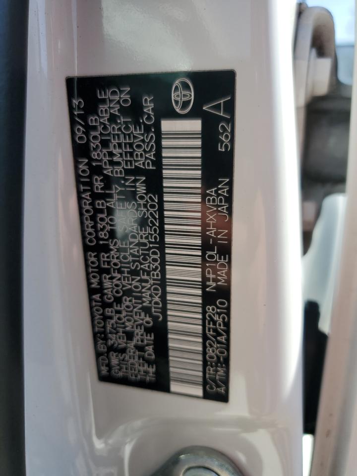 2013 Toyota Prius C VIN: JTDKDTB30D1552202 Lot: 56966135