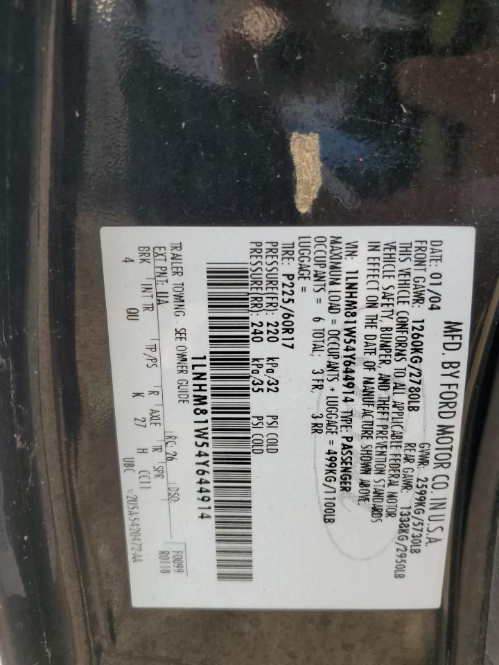 2004 Lincoln Town Car Executive VIN: 1LNHM81W54Y644914 Lot: 56843065