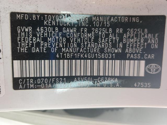 2016 TOYOTA CAMRY LE