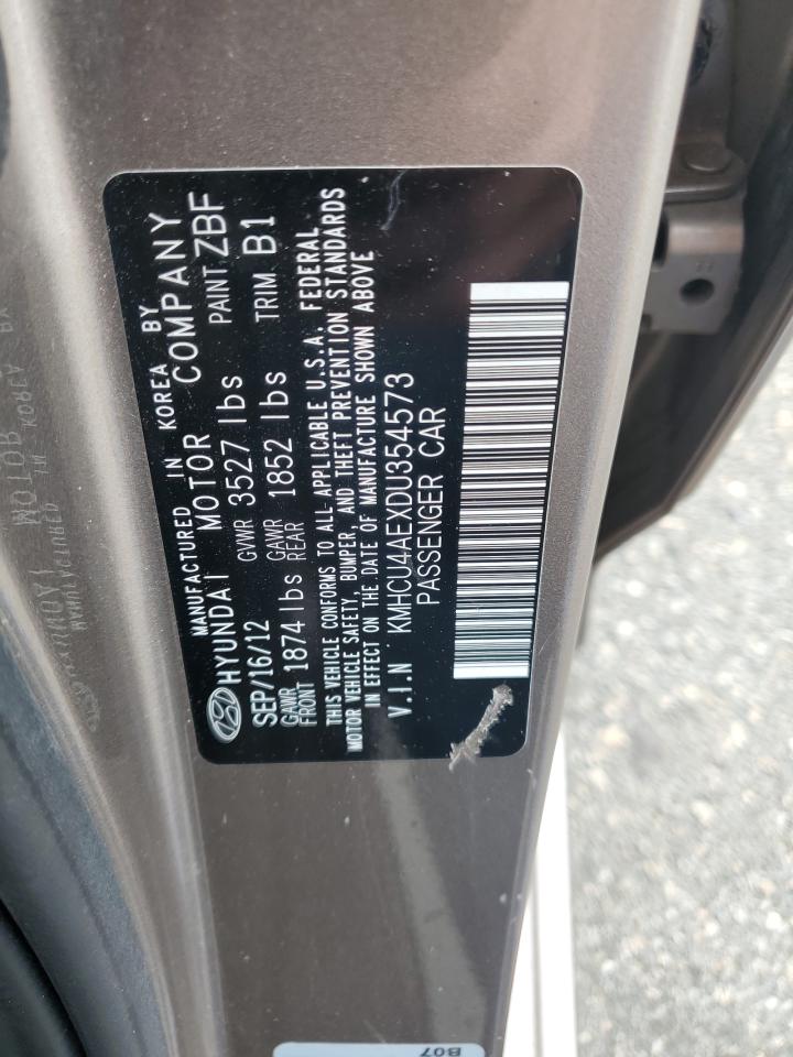 2013 Hyundai Accent Gls VIN: KMHCU4AEXDU354573 Lot: 57302075