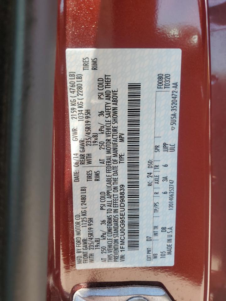 2014 Ford Escape Se VIN: 1FMCU0G95EUD98839 Lot: 57062535