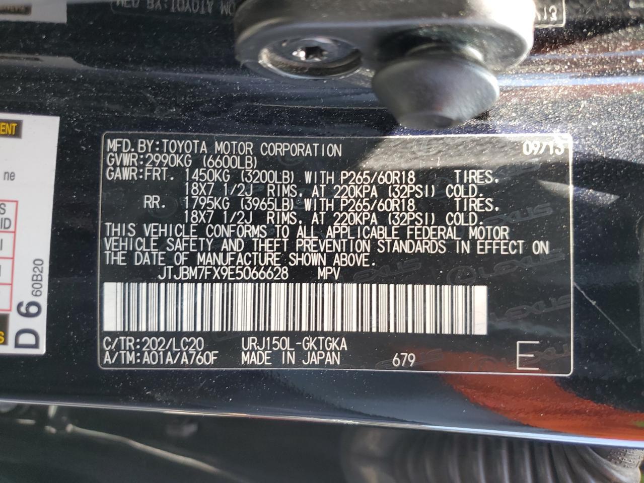 2014 Lexus Gx 460 VIN: JTJBM7FX9E5066628 Lot: 56499315