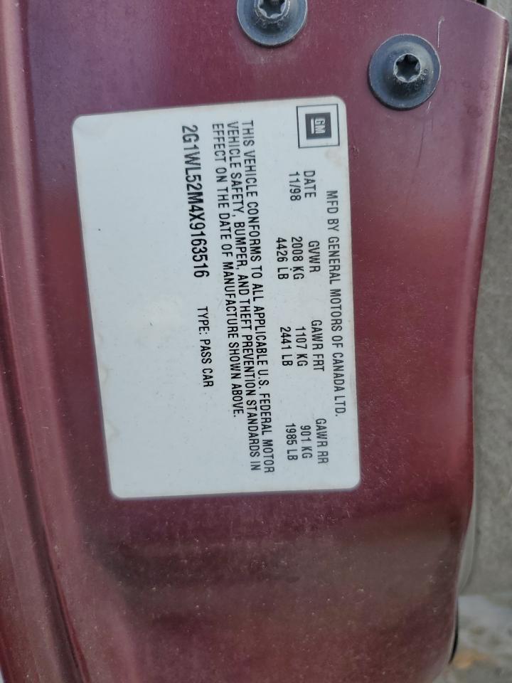 1999 Chevrolet Lumina Base VIN: 2G1WL52M4X9163516 Lot: 55173895