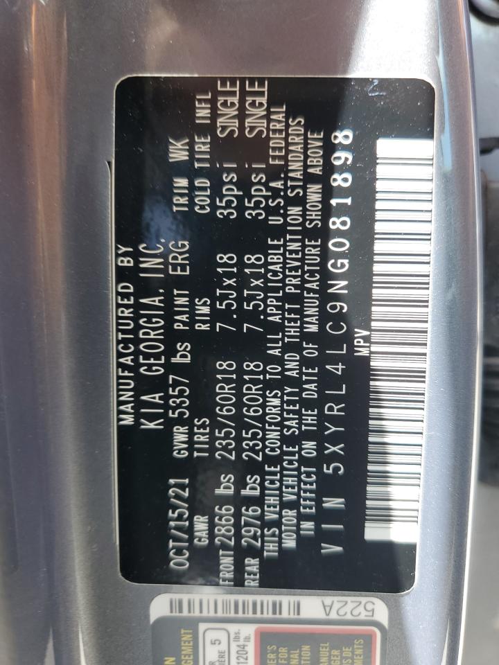 2022 Kia Sorento S VIN: 5XYRL4LC9NG081898 Lot: 57136125