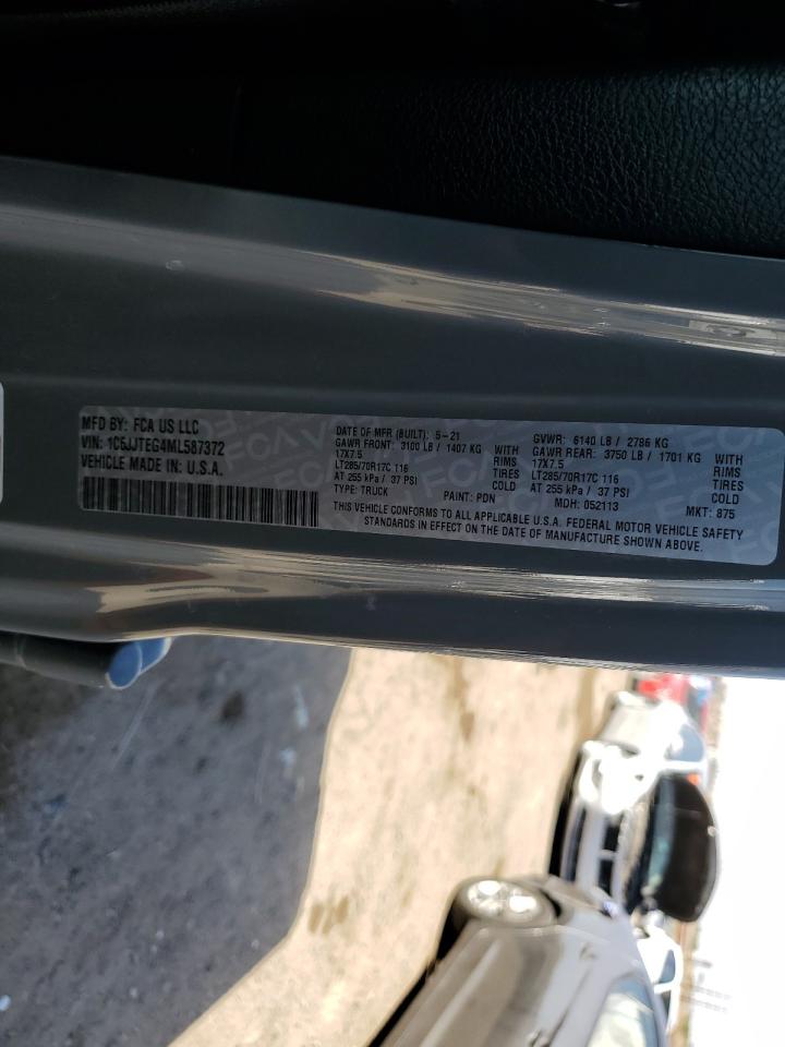 2021 Jeep Gladiator Mojave VIN: 1C6JJTEG4ML587372 Lot: 56418025
