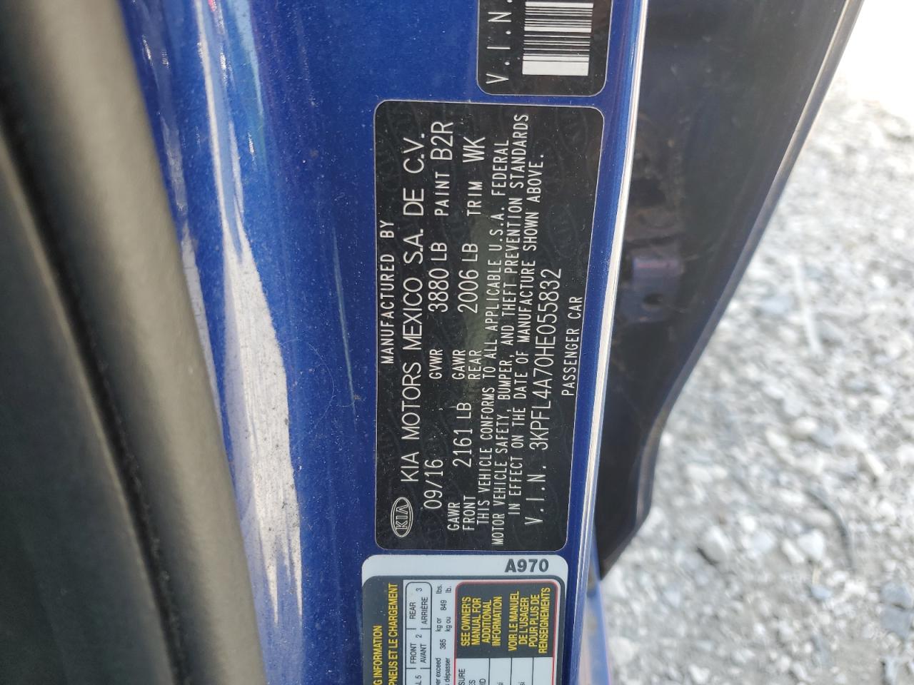 2017 Kia Forte Lx VIN: 3KPFL4A70HE055832 Lot: 56901065