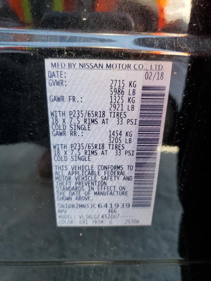 2018 Nissan Pathfinder S VIN: 5N1DR2MN5JC641939 Lot: 54677275