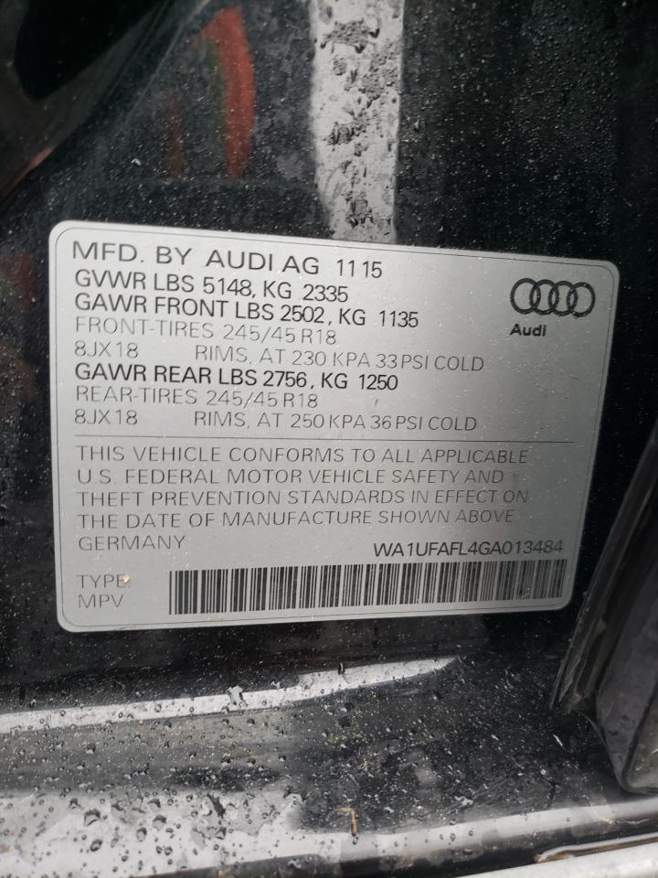 2016 Audi A4 Allroad Premium Plus VIN: WA1UFAFL4GA013484 Lot: 55801795