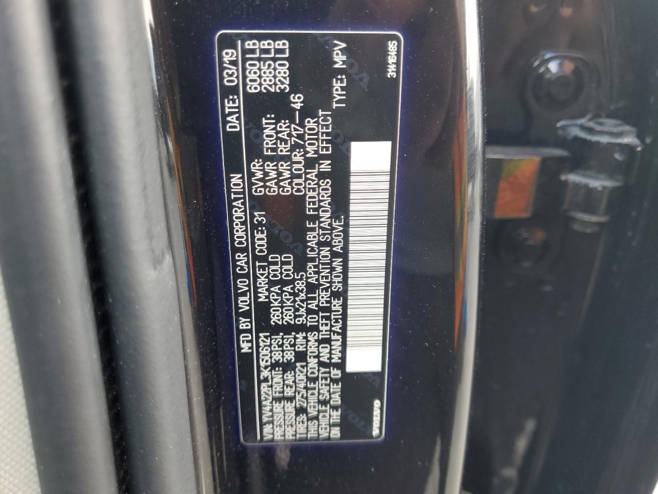 2019 Volvo Xc90 T6 Inscription VIN: YV4A22PL3K1506121 Lot: 56918545