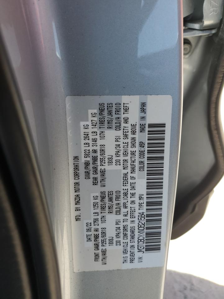 2022 Mazda Cx-9 Touring VIN: JM3TCBCYXN0621584 Lot: 57318875
