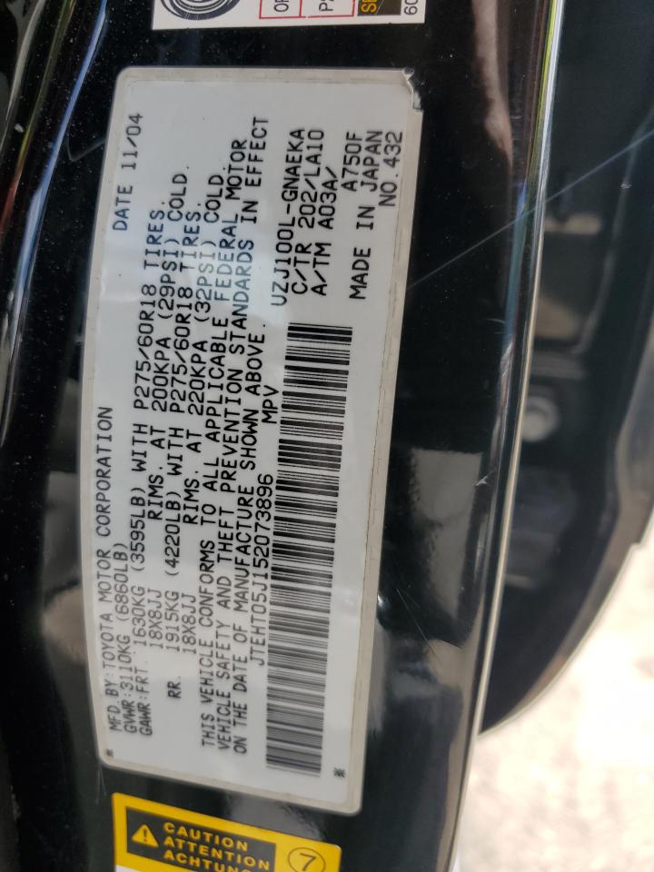 2005 Toyota Land Cruiser VIN: JTEHT05J152073896 Lot: 55521925