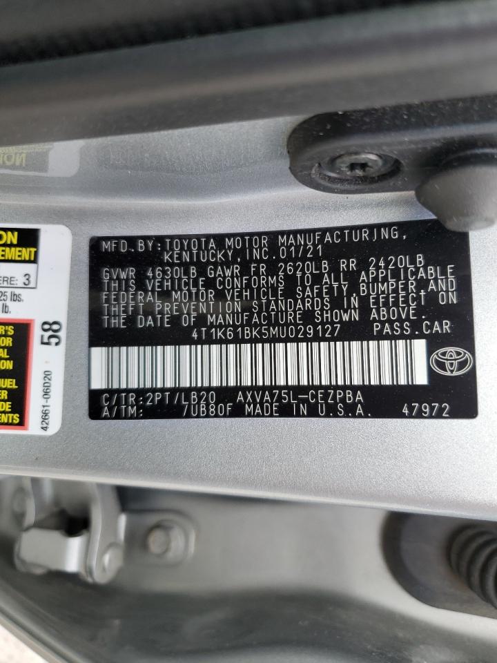 2021 Toyota Camry Xse VIN: 4T1K61BK5MU029127 Lot: 57120755