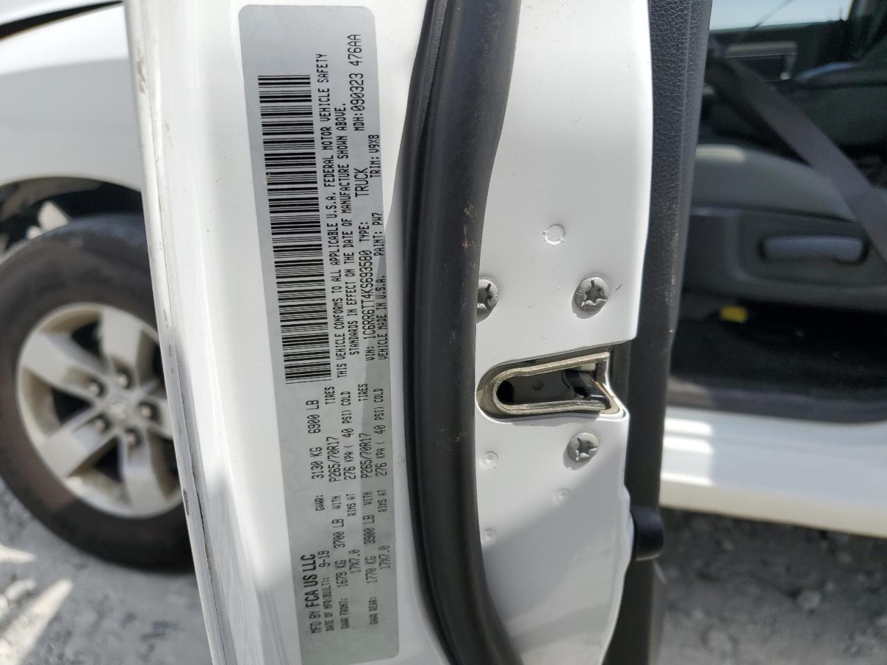 2019 Ram 1500 Classic Slt VIN: 1C6RR6TT4KS693580 Lot: 56667865