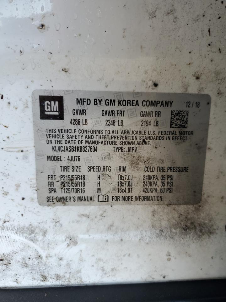2019 Buick Encore Preferred VIN: KL4CJASB1KB827604 Lot: 55213855