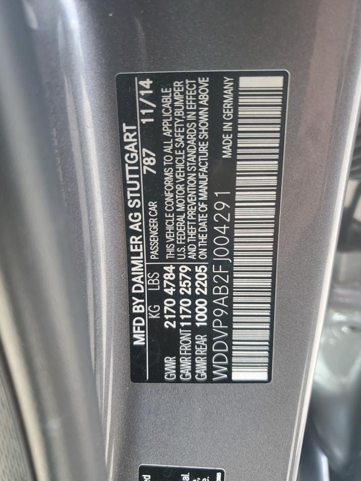 2015 Mercedes-Benz B Electric VIN: WDDVP9AB2FJ004291 Lot: 56779505