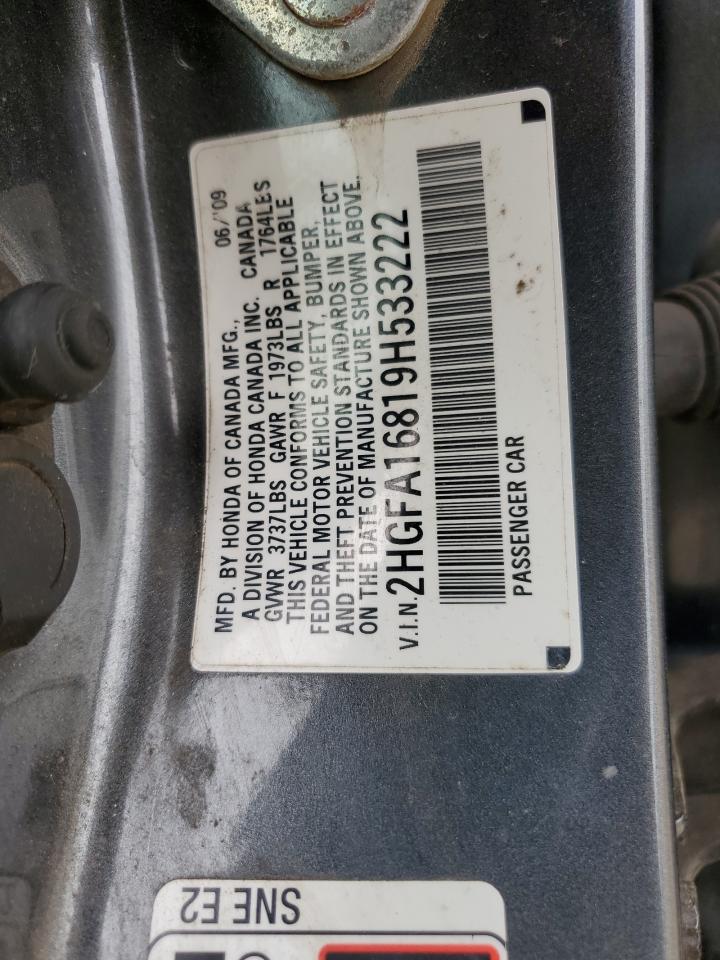2009 Honda Civic Ex VIN: 2HGFA16819H533222 Lot: 56990755