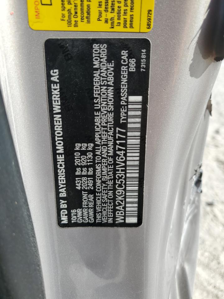 WBA2K9C53HV647177 2017 BMW 230I