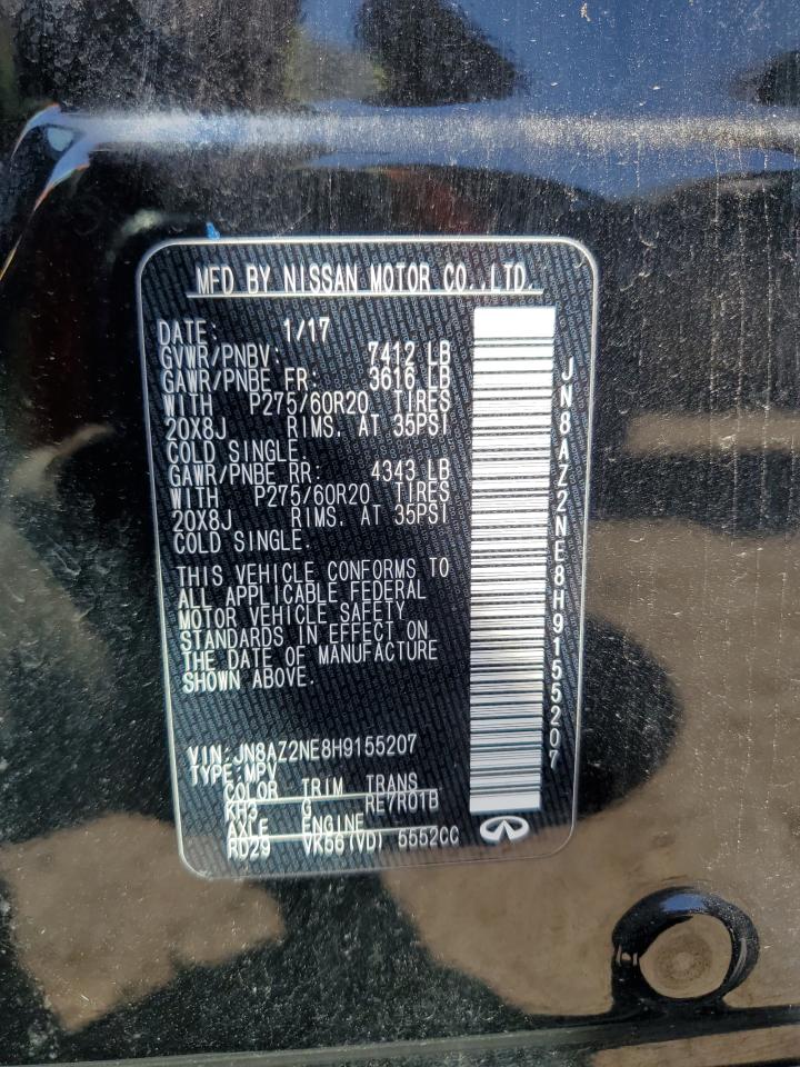 2017 Infiniti Qx80 Base VIN: JN8AZ2NE8H9155207 Lot: 56362455