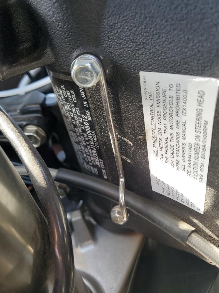 2018 Kawasaki Zx1400 J VIN: JKBZXNJ19JA005612 Lot: 59057725