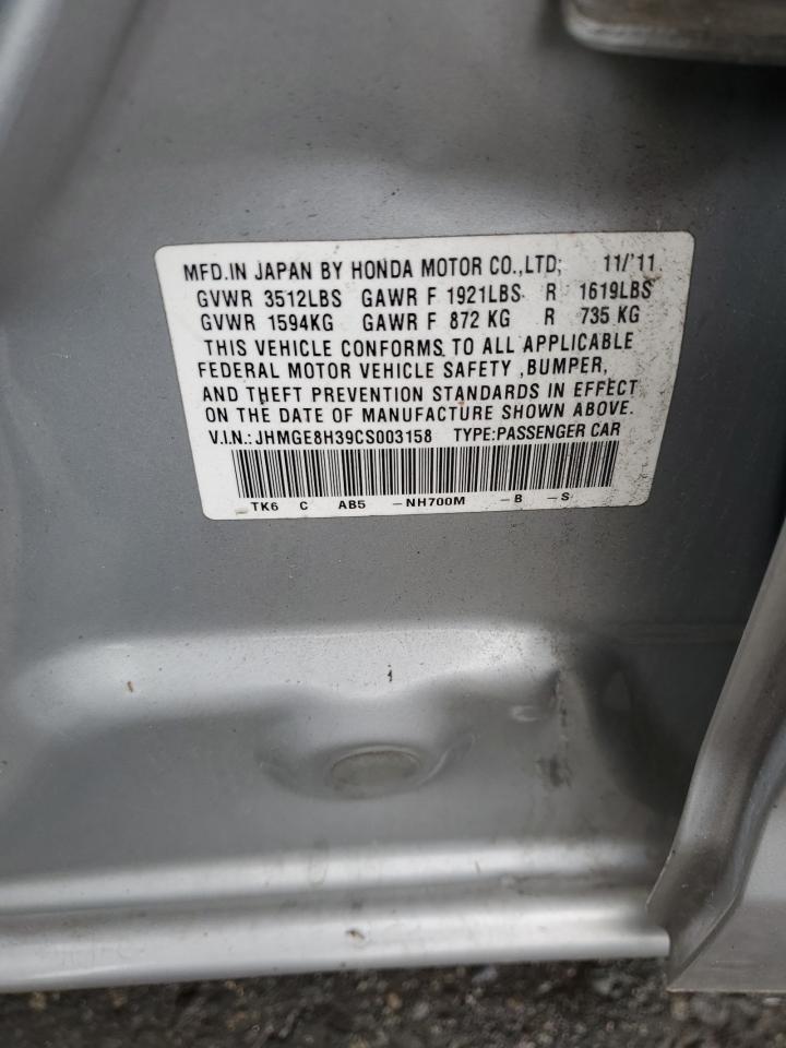 2012 Honda Fit VIN: JHMGE8H39CS003158 Lot: 57327665