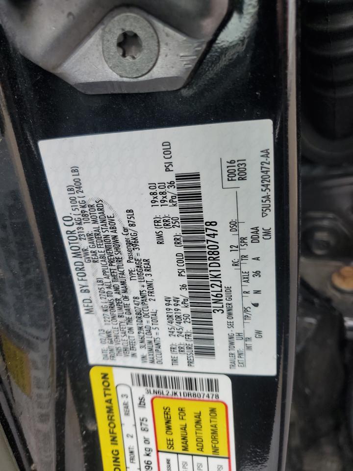 2013 Lincoln Mkz VIN: 3LN6L2JK1DR807478 Lot: 56911525