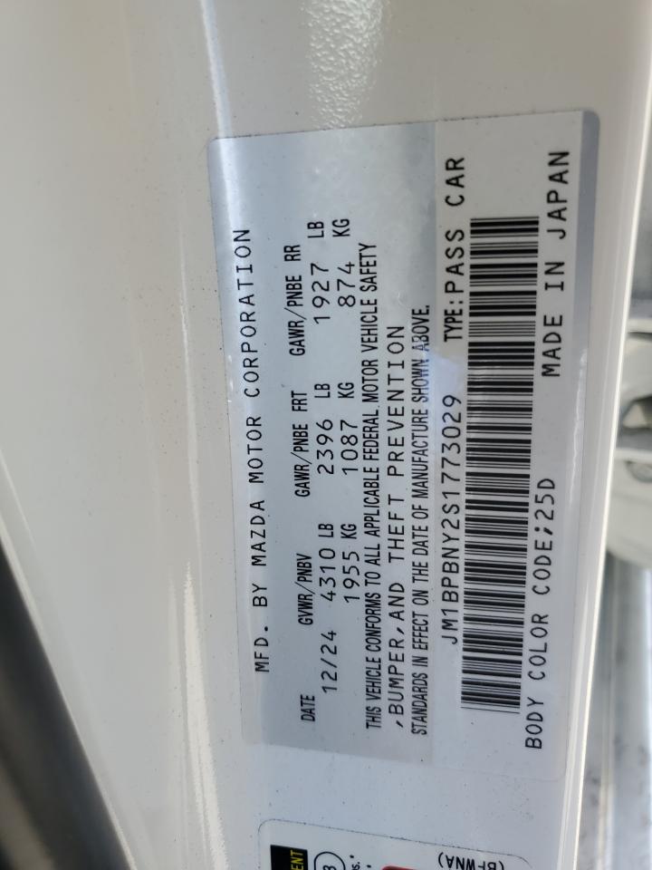 2025 Mazda 3 Premium Plus VIN: JM1BPBNY2S1773029 Lot: 56822605