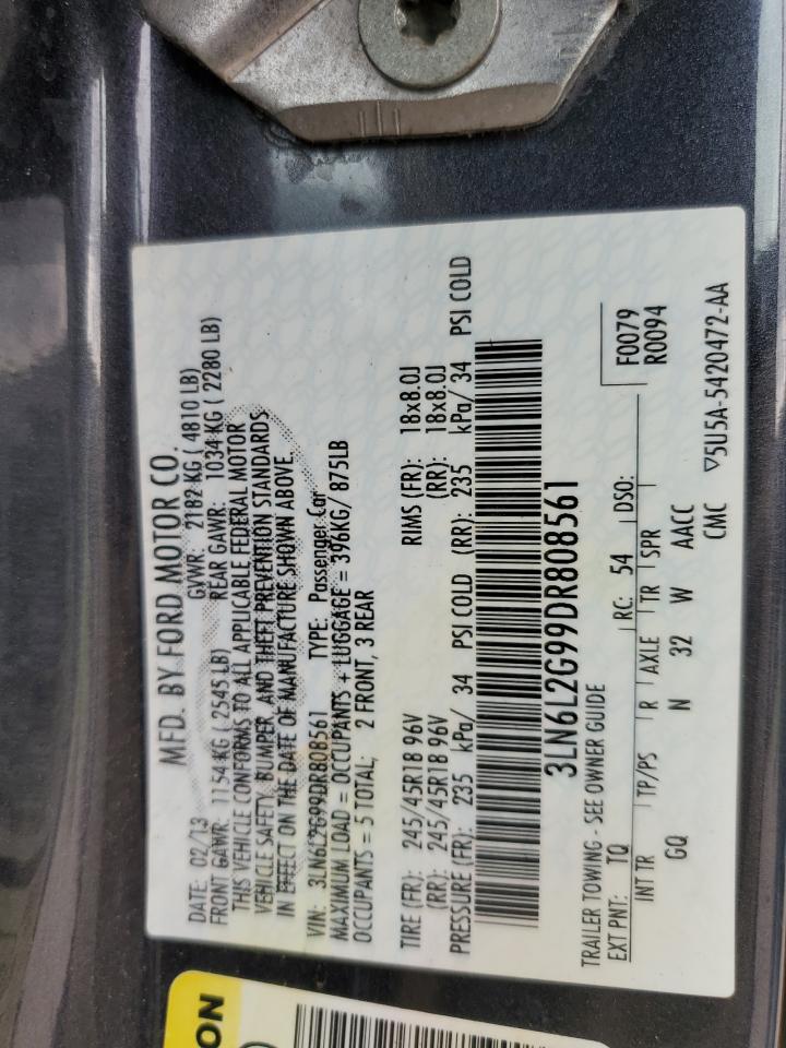 2013 Lincoln Mkz VIN: 3LN6L2G99DR808561 Lot: 56287405