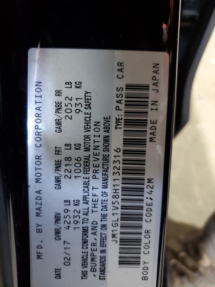 2017 Mazda 6 Touring VIN: JM1GL1V58H1132316 Lot: 56429495