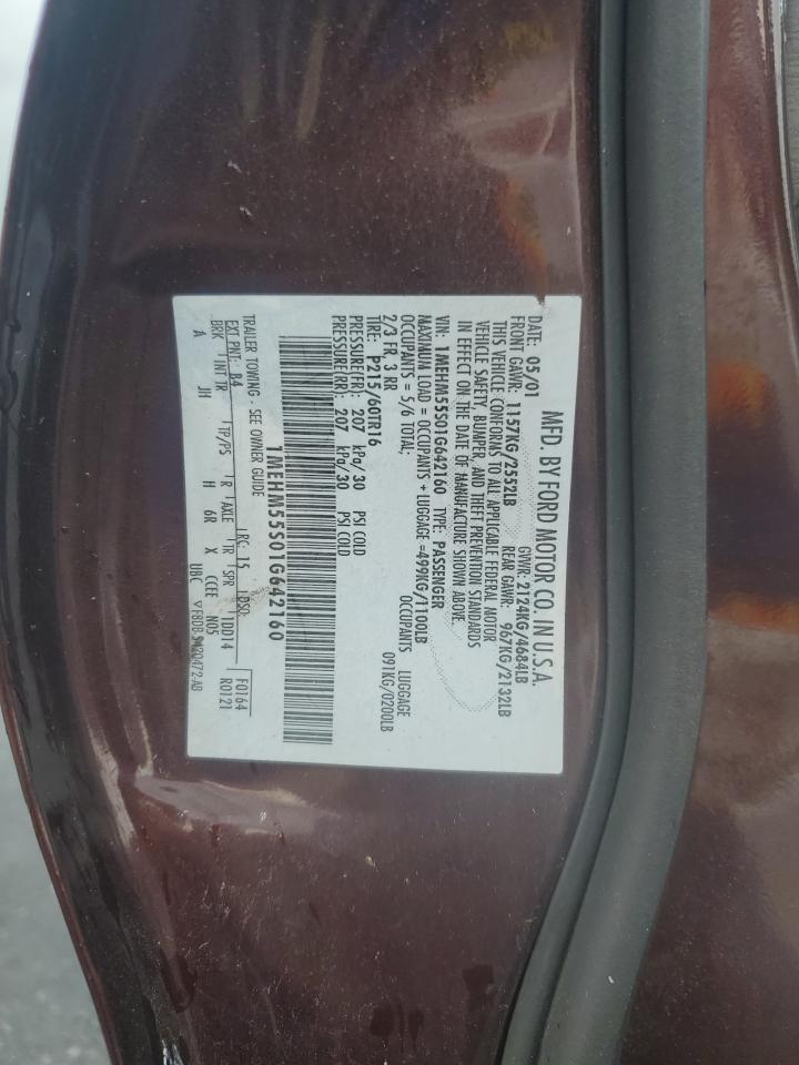 2001 Mercury Sable Ls Premium VIN: 1MEHM55S01G642160 Lot: 55832175