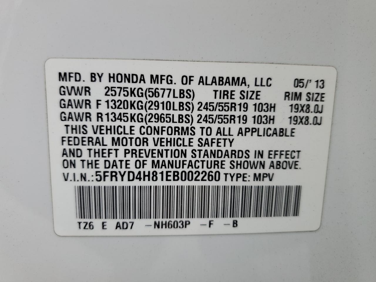 2014 Acura Mdx Advance VIN: 5FRYD4H81EB002260 Lot: 56025185