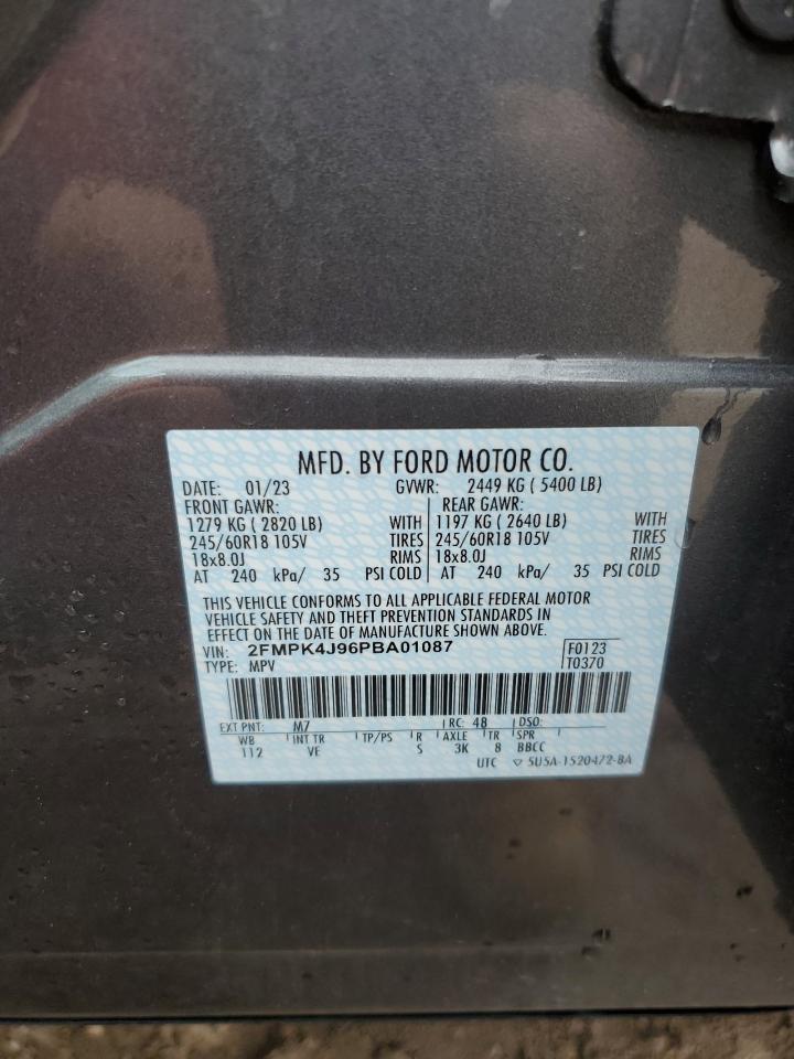 2023 Ford Edge Sel VIN: 2FMPK4J96PBA01087 Lot: 56667595