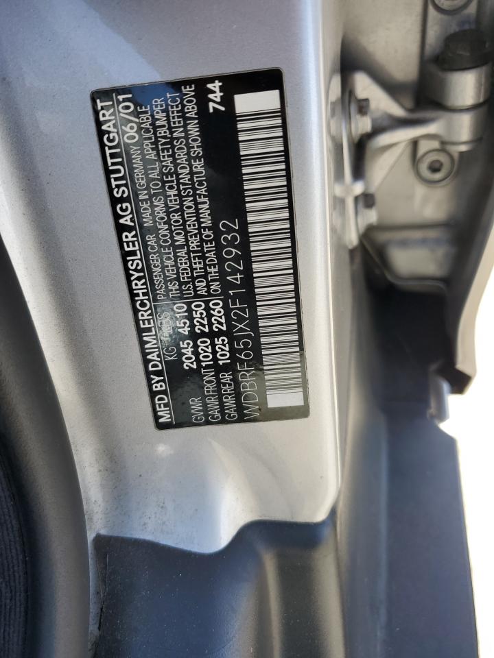 2002 Mercedes-Benz C 32 Amg Kompressor VIN: WDBRF65JX2F142932 Lot: 56561925