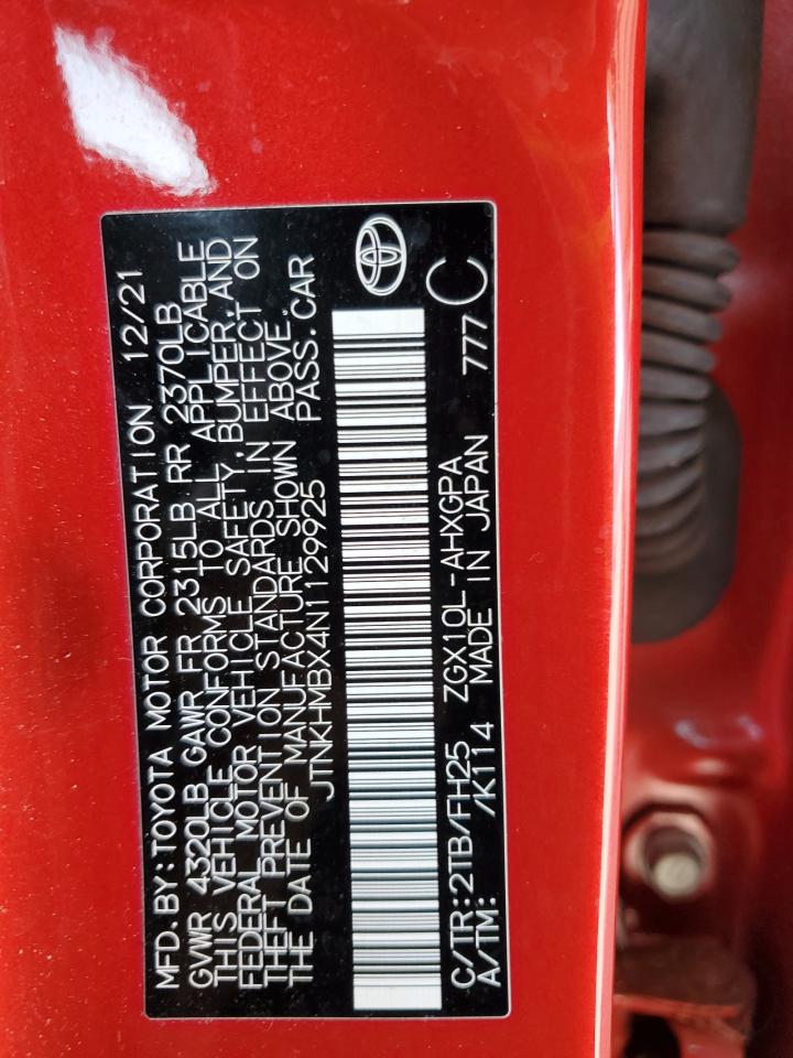 2022 Toyota C-Hr Xle VIN: JTNKHMBX4N1129925 Lot: 57186915