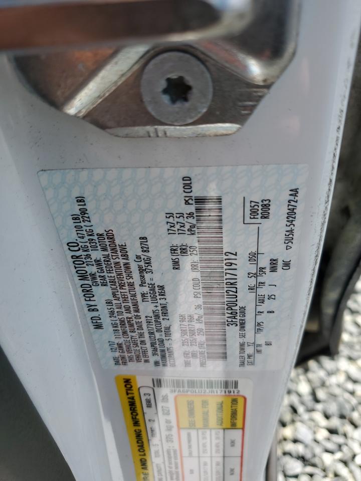 2018 Ford Fusion Se Hybrid VIN: 3FA6P0LU2JR171912 Lot: 54028605