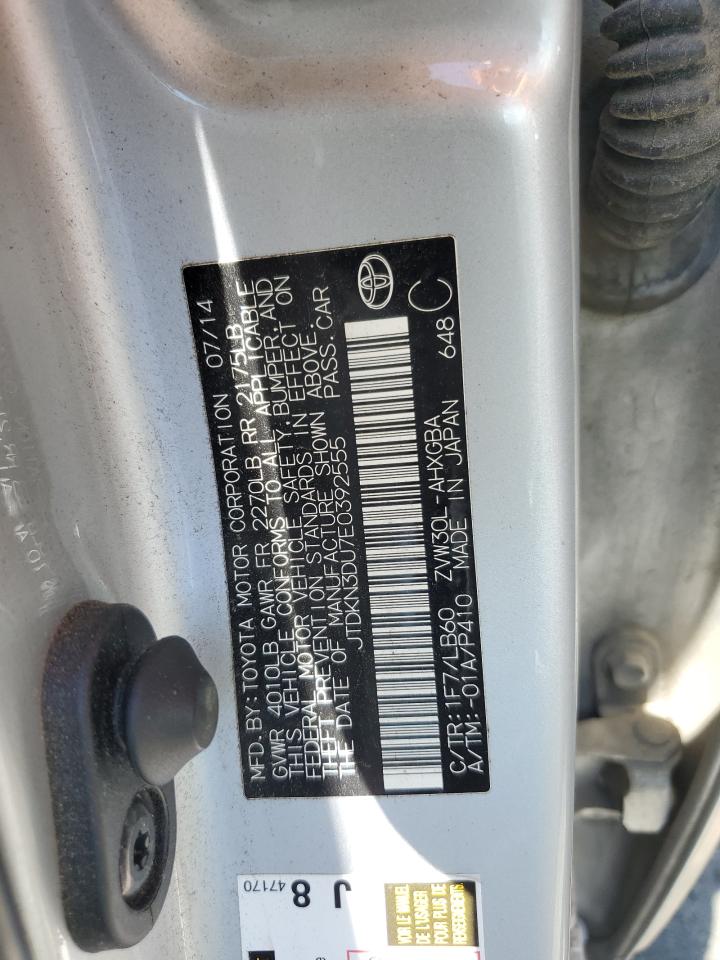 2014 Toyota Prius VIN: JTDKN3DU7E0392555 Lot: 56793485