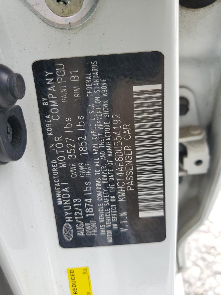 2013 Hyundai Accent Gls VIN: KMHCT4AE8DU554192 Lot: 56010635