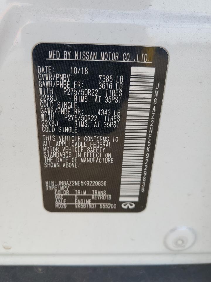 2019 Infiniti Qx80 Luxe VIN: JN8AZ2NE5K9229836 Lot: 57251945