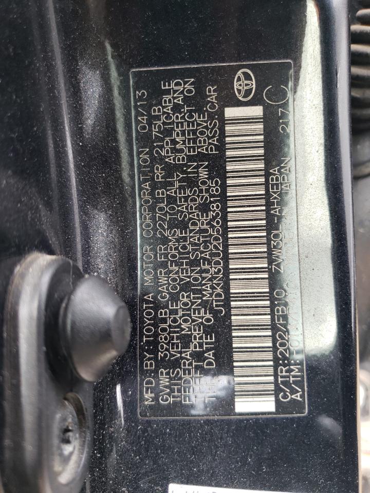 2013 Toyota Prius VIN: JTDKN3DU2D5638185 Lot: 56201985