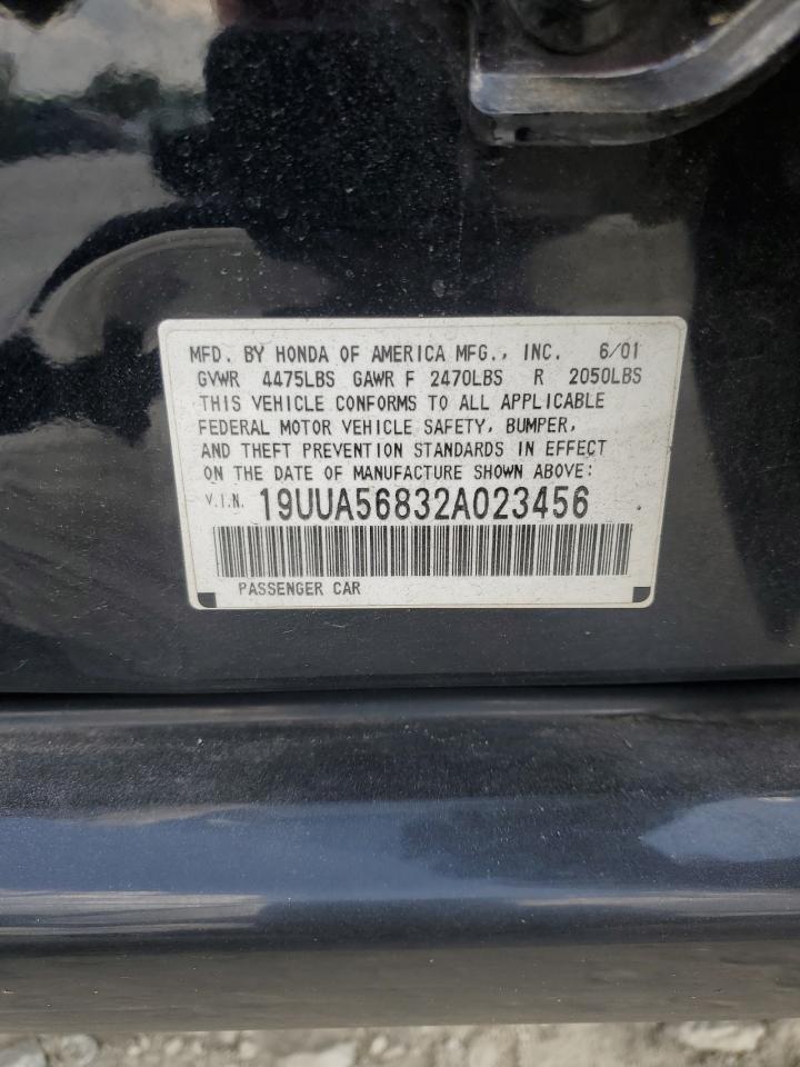 2002 Acura 3.2Tl Type-S VIN: 19UUA56832A023456 Lot: 56476785