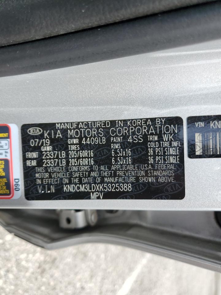 2019 Kia Niro Lx VIN: KNDCM3LDXK5325388 Lot: 56364035