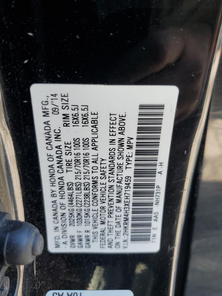 2014 Honda Cr-V Lx VIN: 2HKRM4H3XEH719459 Lot: 56412695