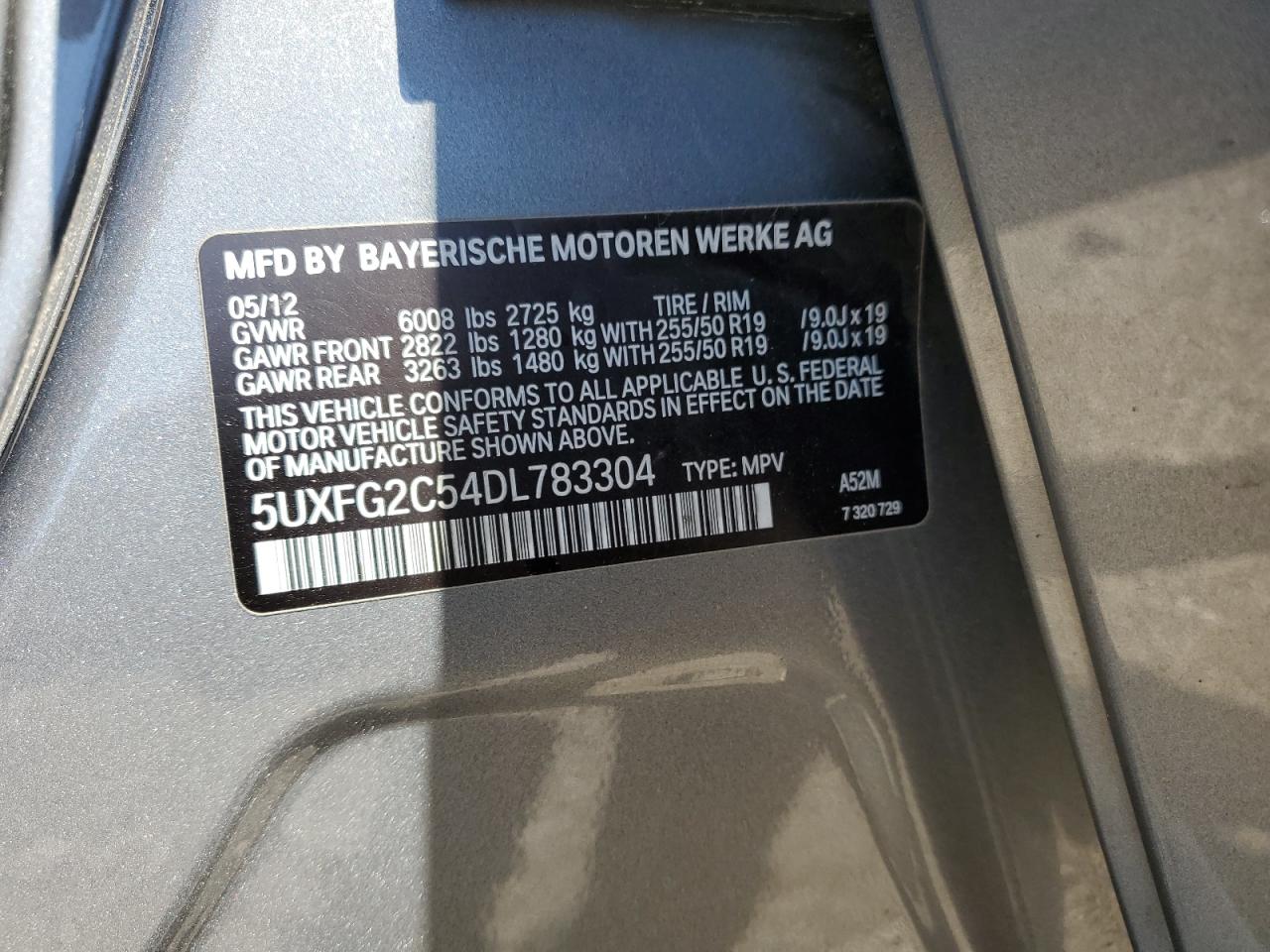 2013 BMW X6 xDrive35I VIN: 5UXFG2C54DL783304 Lot: 56606175