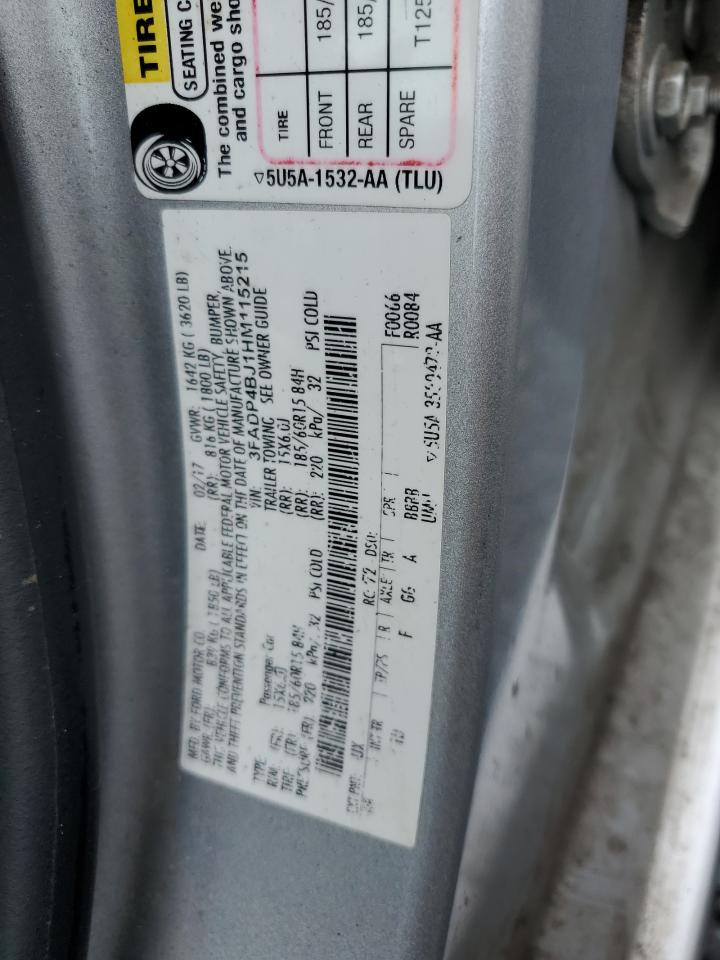 2017 Ford Fiesta Se VIN: 3FADP4BJ1HM115215 Lot: 58762345