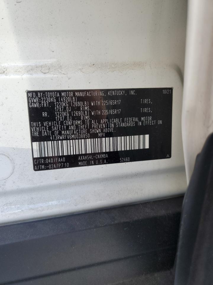 2021 Toyota Rav4 Xle VIN: 4T3RWRFV6MU038850 Lot: 56745395