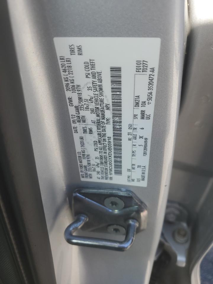 2013 Ford Escape Se VIN: 1FMCU0GXXDUB05918 Lot: 57181095