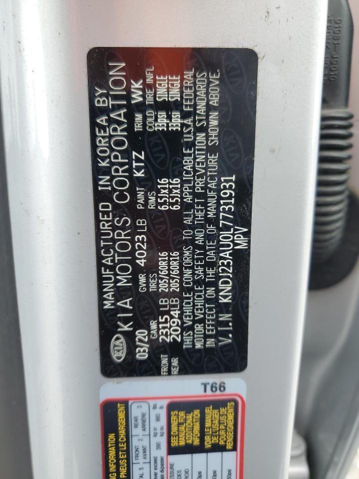 2020 Kia Soul Lx VIN: KNDJ23AU0L7731931 Lot: 56509575