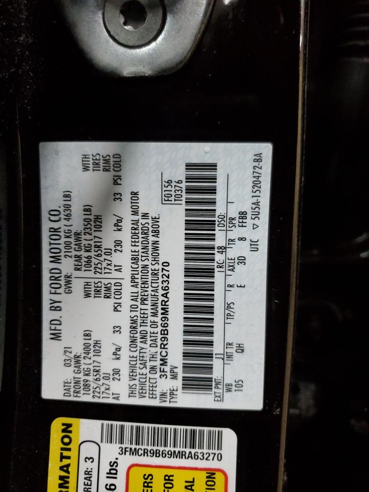 2021 Ford Bronco Sport Big Bend VIN: 3FMCR9B69MRA63270 Lot: 56505345