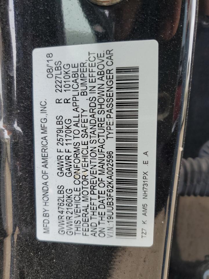 2019 Acura Tlx Technology VIN: 19UUB3F62KA002596 Lot: 56588795