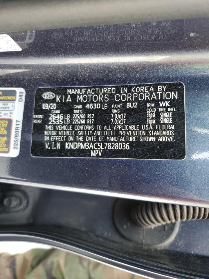 2020 Kia Sportage Lx VIN: KNDPM3AC5L7828036 Lot: 56332985