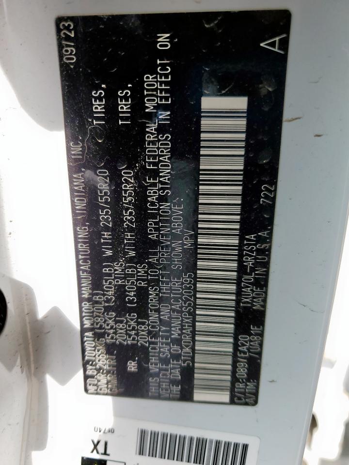 2023 Toyota Highlander L VIN: 5TDKDRAHXPS520395 Lot: 56769375